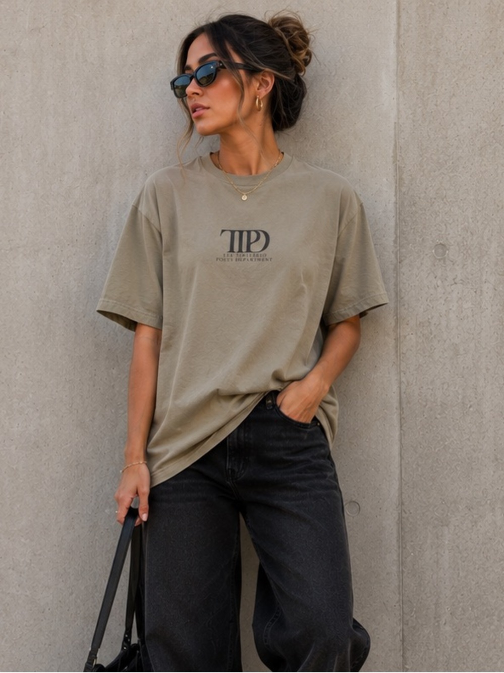 Taylor Swift TTPD Tan Graphic Tee - Women's Casual Top